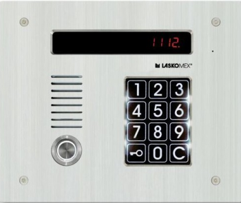 Panel audio poziomy, ze stali nierdzewnej, z czytnikiem kluczy RFID, LASKOMEX